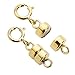 Everyday Elegance Yellow Gold Filled Round Magnetic Clasp Converter for Necklace or Bracelet with Spring Ring, 2 Clasps