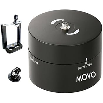 Movo MTP2000 360°/ 120-Minute Panoramic Time Lapse Tripod Head for DSLR's, GoPro's, and Smartphones
