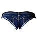 VOGRACE Womens Low Rise Mini Denim Shorts Denim Thong Cheeky Jeans Shorts (Small(US 0-2), Ripped)