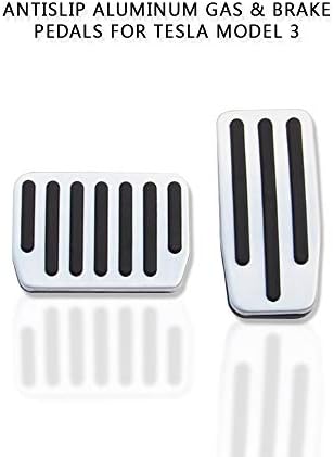 CoolKo Newest and Improved Antislip Aluminum Gas and Brake Pedals for Tesla Model 3 [1 Antislip Gas and 1 Antislip Brake Pedal]
