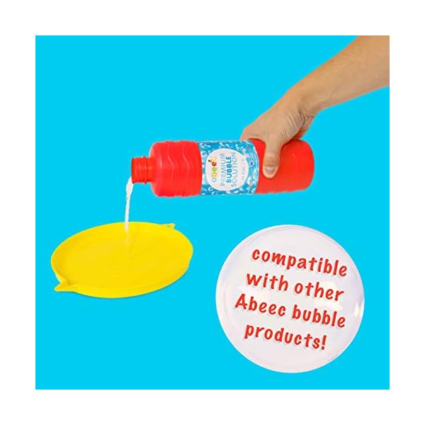 abeec Premium Bubble Solution - 1 Litre of Bubble Mixture with Wand for Bubble Machines - Giant Garden Games Essential…