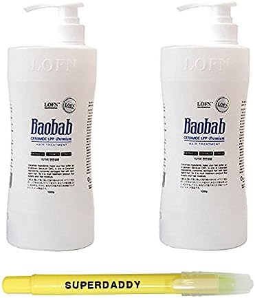 [LOFN] Baobab Ceramide LLP Premium Hair Treatment 1000ml 33.9 fl oz (Pack of 2) - Professional Baobab Oil Ceramide Keratin