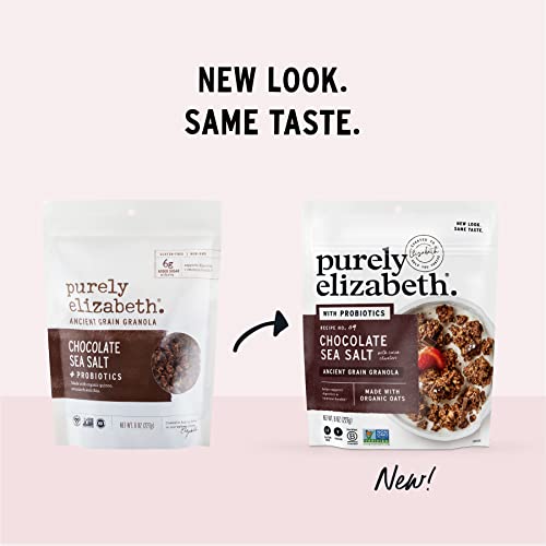 Purely Elizabeth, Chocolate Sea Salt, Ancient Grain Granola with Probiotics, GlutenFree, 8