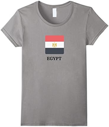 Women's Egypt National Flag T-shirt Black Letter Egyptian Flag XL Slate