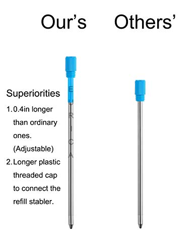 Pen Refills Replacement Ballpoint 3.2'' inch (can be cut into 2.75”) for Pens with Big Diamond Crystal on Top Diamond Crystal Stylus Pens Metal Refill in Storage Case Blue Ink Pack of 40 - Thumbnail 2