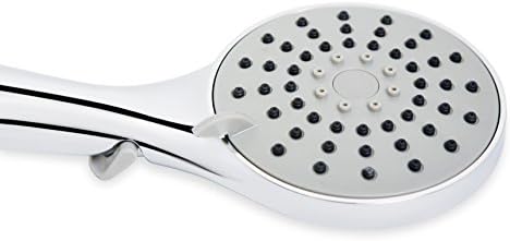 SmarterFresh 3-Setting Handheld Shower Head with Easy Glide Lever for Water Flow Intensity Adjustment, Durable Hand Shower Head Attachment for Use with Faucet or Shower