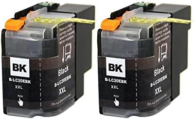 Harryware Replacement Ink Cartridges Compatible with Brother LC20EBK XXL with MFC-J5920DW Pack of 2