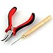 JOVIVI Hair Extension kit Metal Plier Tool + Wood Hook + 500 pc 5mm Plastic Micro Link Beads