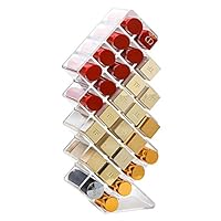 V-HANVER Fish Shape Lipstick Organizer Lip Gloss Storage Tower Makeup Stand for 28 Lip Sticks Women Girls Makeup Cosmetic Display, Clear Acrylic