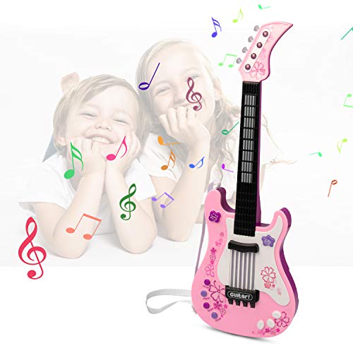 SAOCOOL Kids Guitar, Multi-Function Electric Guitar with Colored Lights, No String Musical Instruments Educational Toy for Children Great for Boys and Girls (Pink) - Thumbnail 4
