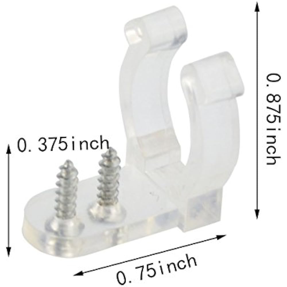 200pcs LED Rope Light Clips Holder 400 PCS Screws, Clear PVC Mounting 1