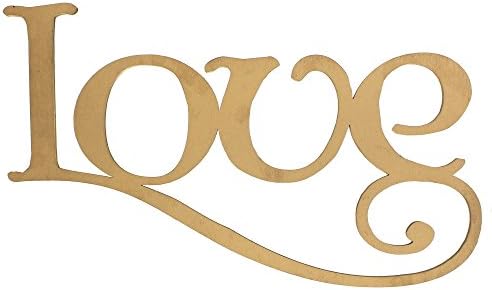 Gold Holiday Wood Cut Out "Love"