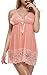 BMAKA Petite Size Lace Babydoll Lingerie Halter Chemise Dress for Women XL