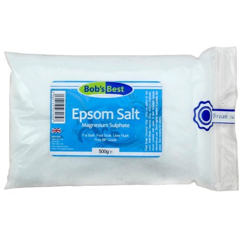 Bob's Best Pure Epsom Salts 500 Grams for Bath or Foot Soak - BP Grade Magnesium Sulphate Supports Muscle Recovery, Reduces Stress & Promotes Relaxation