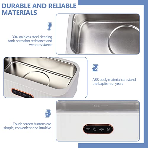 Ultrasonic Cleaner, Ultrasonic Eyeglass Cleaner, 45 KHz Professional Ultrasonic Cleaning Machine with 4 Cleaning Modes, 400 ml Household Ultrasonic Cleaner for Glasses Jewellery Watches Dentures