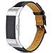 Dizywiee for fitbit charge 2 bands, Fitbit charge 2 accessory wristband with stainless steel connector, Genuine leather charge 2 replacement bands women men