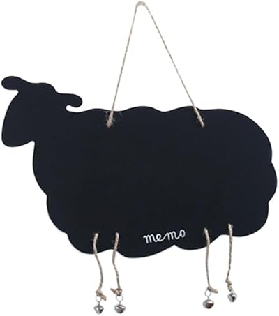 Ciieeo Double-Sided Hanging Blackboard Sign Sheep Pattern Wooden Decor