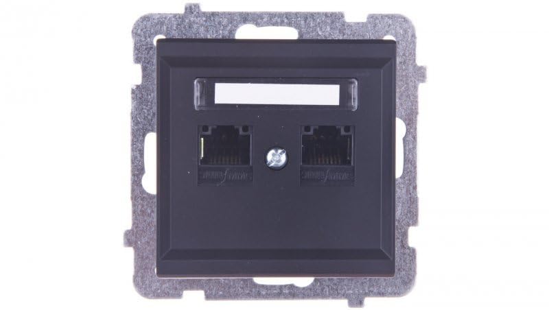 Ospel GPK-2R/K/m/33 Socket Black IP20, 71 mm 33 mm 71 mm 66 g