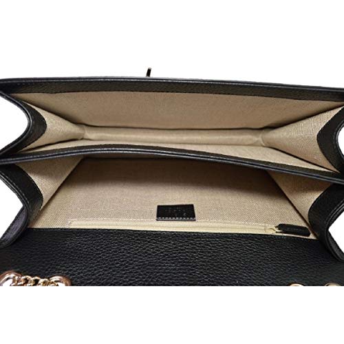 Gucci Women's Black Leather 510304 Interlocking GG Crossbody Purse Handbag New