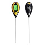 Soil Moisture Meter, Digital 4 in 1 Tester Monitor Measure Soil Moisture, Temperature, PH Value and Sunlight Intensity for Indoor/Outdoor Garden Farm Lawn Flower Plant (4 in 1 soil tester)