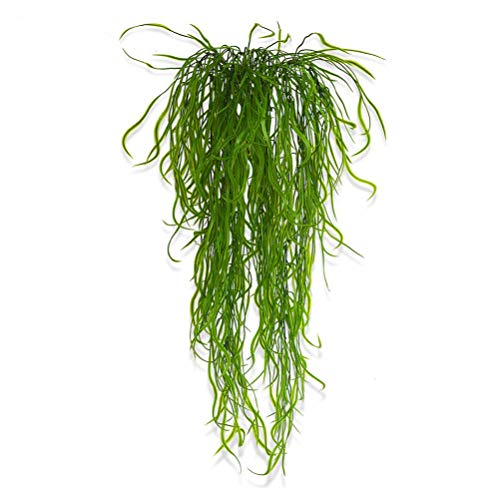 Artificial Plants Vines Fern Willow Wicker Twig Fake Hanging Plant Faux Curly Seaweed Ferns Flowers Vine Outdoor UV Resistant Plastic Plants for Wall Indoor Hanging Baskets Wedding Garland Decor-2pcs - Thumbnail 6