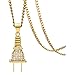 Xusamss Hip Hop Alloy Plug Pendant Crystal Necklace 24 Inch Chain