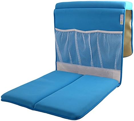Bath Kneeler in Blue - Padded Knee and Elbow Baby Bath Tub Cushion Mat with Pockets