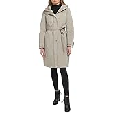 Kenneth Cole Women's Belted Sleeker Midweight Coat With Attached Hood