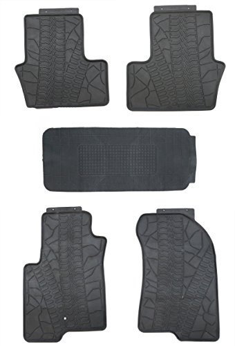 TMB Motorsports Black Rubber All Weather Floor Mats for 2007-2016 Jeep Compass - Thumbnail 6