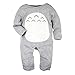 Big Elephant 2 Pieces Baby Boys Long Sleeve Totoro Romper D76 (6-12 months, Gray) (Tag Size:80)