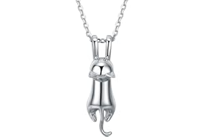 SILVERCUTE Cat Necklaces for Cat Lovers Sterling Silver Womens Jewelry S925 Kitten Pendant Cat Collarbone Necklace
