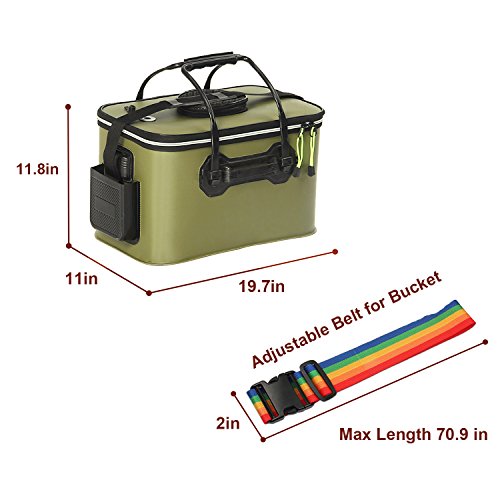 EVA Fishing Bucket Collapsible Portable Waterproof for Camping Hiking Water Container Pan Car Wash Basin Bait bucket Tackle Storage Bags Boxes Water Storage Bucket Organizers on Boat Backpacking