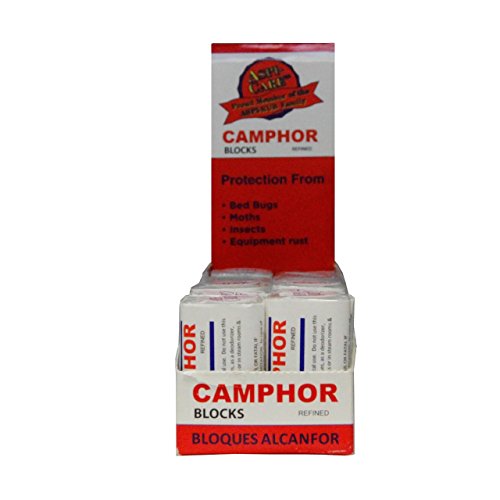 Box of Camphor 16 Blocks - 64 Tablets Premium Refined Camphor - No Residue - Bed Bug - Tool Tarnish Made in USA