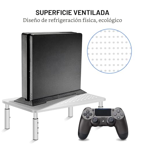 suptek Height Adjustable Monitor Stand, Riser Monitor for PC, Laptop, Printer up to 20 kg, Metal with Ventilation Platform, Computer Display Stand