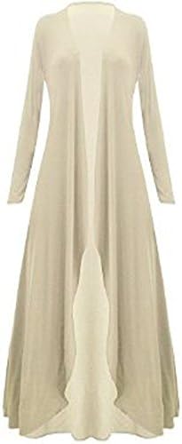 Womens Ladies Long Sleeves Lace Mesh Panels Floaty Maxi Midi Cardigan Jacket Top