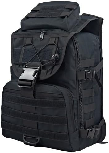 Runytek 40L Tactical &amp; Military Camping Backpack Waterproof 3P MOLLE System Backpack Assault Travel Outdoor Bag for Men (Black)