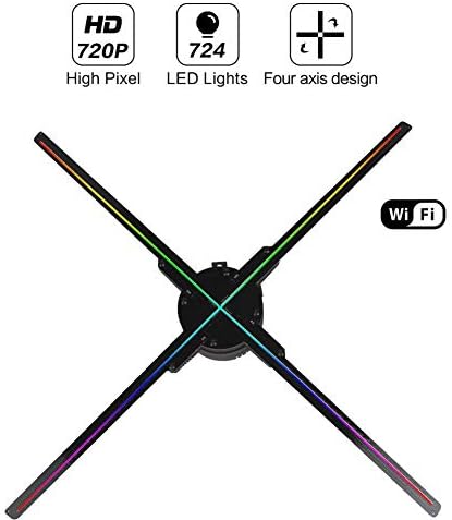 ALPEG 3D Hologram Projector Fan,with WiFi,Trade Show Display,Four-Axil Design and Detachable Blades,720P Hi-Resolution and 724Pcs Beads,Upload by TF Card and APP Holographic Fan