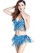 ZLTdream Women's Belly Dance Costume Bra Top with Chest & Hip Scarf with Fringe