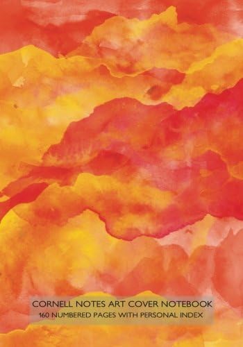 Cornell Notes Art Cover Notebook 160 Numbered Pages with Personal Index: Notebook for Cornell notes with Sunset in Sevilla watercolor cover - 7"x10" ... guide to effective studying and learning