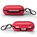 LiZHi Case for Samsung Galaxy Buds + Plus (2020) / Galaxy Buds (2019), Galaxy Earbuds Silicone Skin Cover Shock-Absorbing Protective Case with Keychain, Red