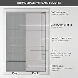 Madison Park Galen Cordless Roman Shades - Fabric