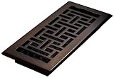 Decor Grates, Rubbed Bronze, AJH410-RB Oriental Floor Register, 4 10-Inch, 4 x 10