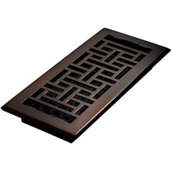 Decor Grates, Rubbed Bronze, AJH410-RB Oriental Floor Register, 4 10-Inch, 4 x 10