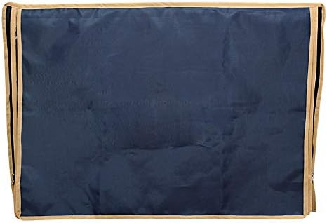 Abiha store Screen Protected Television Cover with Stainless Steel Zip-Lock for 55 Inch TV (Navy Blue and Brown, 51 x 33 x 3.25-inches)