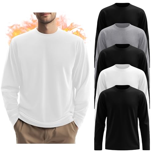 Evervibe 5 Pack Men Big and Tall Thermal Shirts Basic Undershirt 5Color 4XL at Amazon