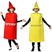 Tigerdoe Ketchup and Mustard Costume - Halloween Couples Costumes for Adults - Mascot Costume - Food Costumes