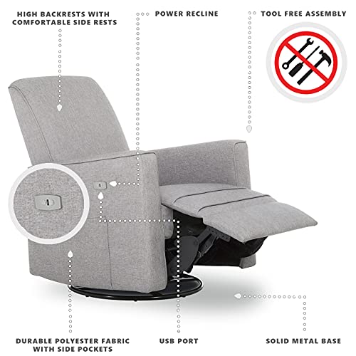 Evolur Harlow Deluxe Upholstered Plush Seating Glider Swivel, Rocker