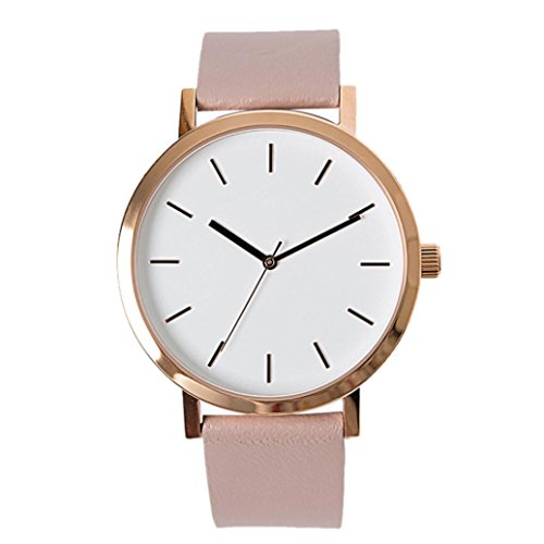 BCDshop Women Men Watches Fashion Casual Simple Quartz Analog Leather Band Wrist Watches (F, Stainless Steel)