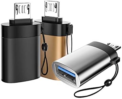 Micro Usb To 変換アダプター 充電 データ転送 Otg機能対応 変換コネクタ マイクロ オス A メス 変換 アダプタ アルミニウム合金 紛失防止 Samsung Sony Lg Huawei Htc Android対応 3個セット