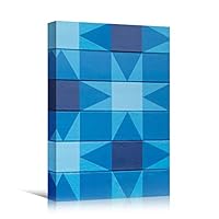 Canvas Wall Art Geometrical Patterns Abstract Colorful Geometric Hallway Minimalist Mixed Media Multicolor Patterns - 12x18 inches